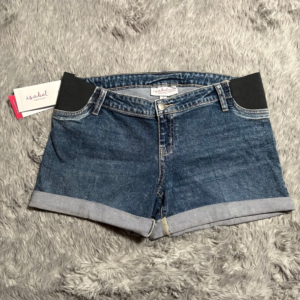 Isabel Maternity Midi Denim‎ Shorts Women's Size 6 NEW Summer Pregnancy Casual